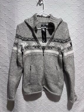 Newland Made in Italy Mohair Blend Nordic Full Zip Sweater Jacket Women’s S